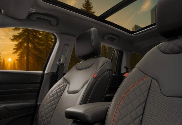 Black Seats With Red Stitching  